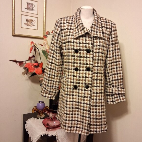 NEW Women’s Cream Brown Double-Breasted Lined Trench Coat Winter Outerwear 18 XL - Picture 6 of 10